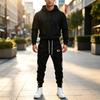 Men's Casual Striped Pants with Webbing Design, Loose Fit Tapered Joggers for Spring and Summer