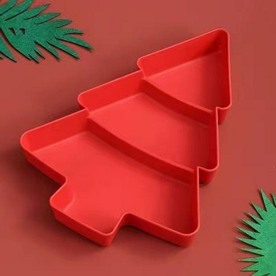 Cross-Border Creative Plastic Christmas Tree Snack and Storage Tray