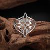 Stainless Steel Witch Knot Ring Cross Celtic Knot Open Ring Women's Witchy Good Luck Amulet Jewelry Gift