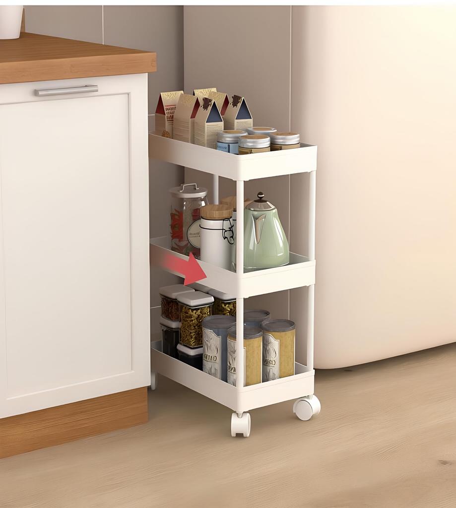 SVOHZAV Kitchen Slim Storage Cart with Pet Bottle Refrigerator Side Bathroom Slim Spice Rack Cart, Casters, 13cm, 18cm, 22cm, Rack, Storage, Storage,
