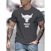 Summer Daily Casual Outdoor Street Short-sleeved Top Fashion 3D Bull Head Print Men's T-shirts