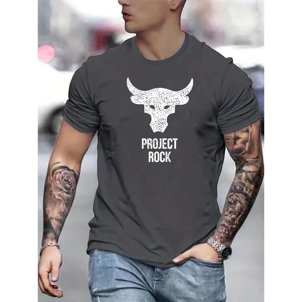 Summer Daily Casual Outdoor Street Short-sleeved Top Fashion 3D Bull Head Print Men's T-shirts