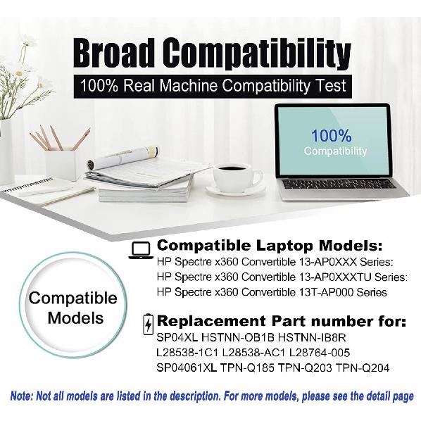 SP04XL L28764-005 Battery for HP Spectre X360 Convertible 13-AP000 13T-AP000 13-AP0053DX 13-AP0XXX 13-AP0013DX 13-AP0045NR 13-ap0030tu TPN-Q204