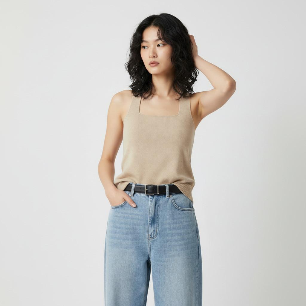 Minimalist Leather Womens Waist Belt With Pin Closure For Daily Style