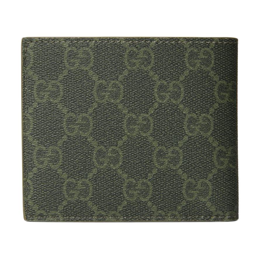 Gucci GG Supreme Logo Coated Fabric Wallet Unisex Wallet Forest-Green 768243-FAFBE-8491