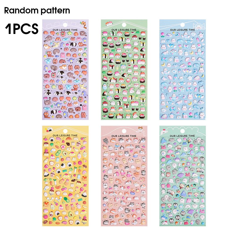3D Puffy Stickers Kawaii Cartoon Animal Cute Scrapbooking Diy Journal Stationery Sticker Deco Aesthetic Art Supplies