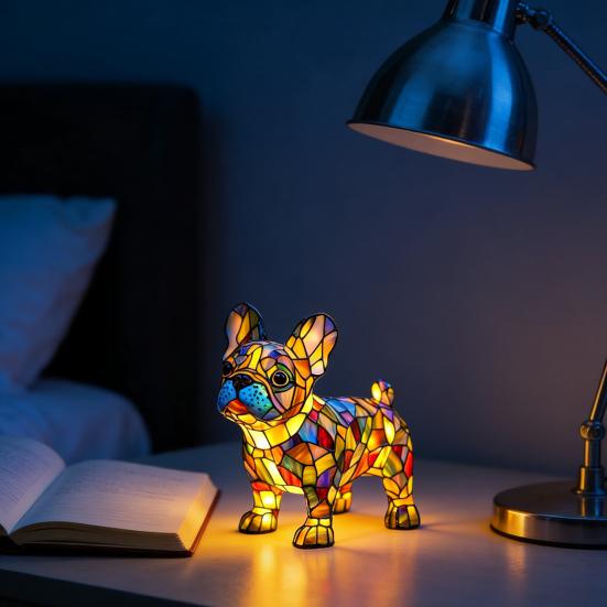 3D Rainbow Pony LED Night Light Handmade Resin Dog Lamp USB-Powered Ambient Lighting for Bedroom Desk Energy-Saving Gift for Pet Lovers & Home Decor