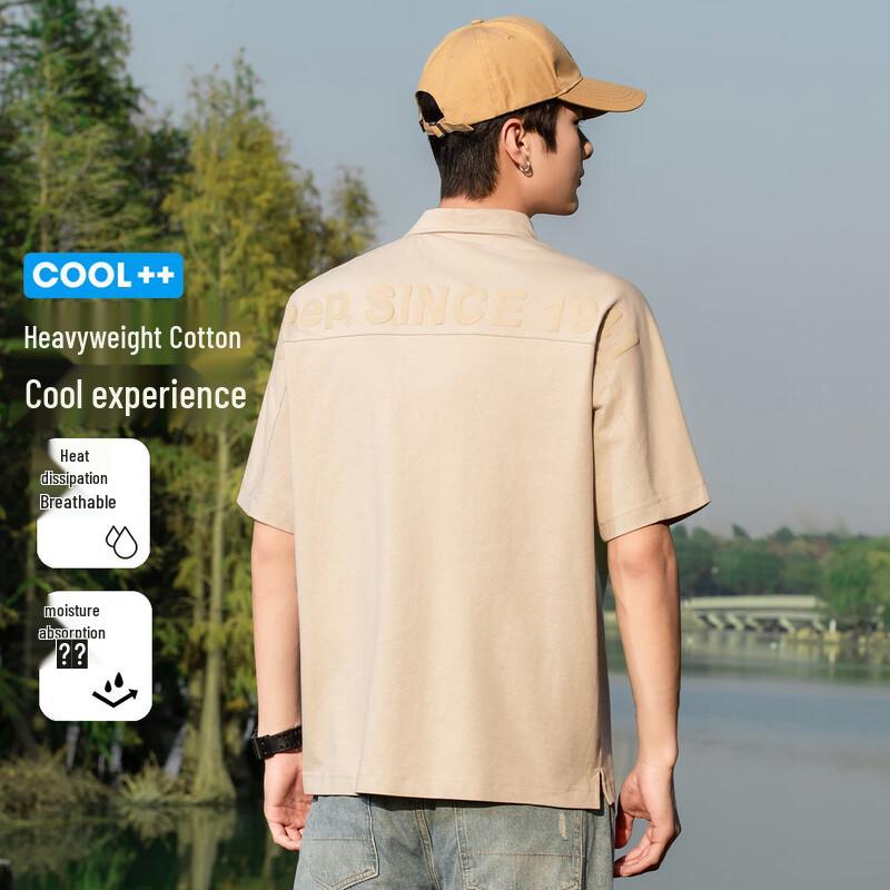 JEEP Men s Breathable Cotton Blend Short Sleeve Polo Shirt 3XL хаки