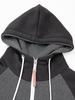 Men's European Size Color Block Raglan Sleeve Hooded Cardigan Sweatshirt