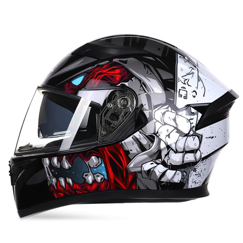 Motorcycle Helmet Full Helmet Can Be Equipped with Bluetooth Headset Men's Four-season Electric Bicycle Riding Helmet