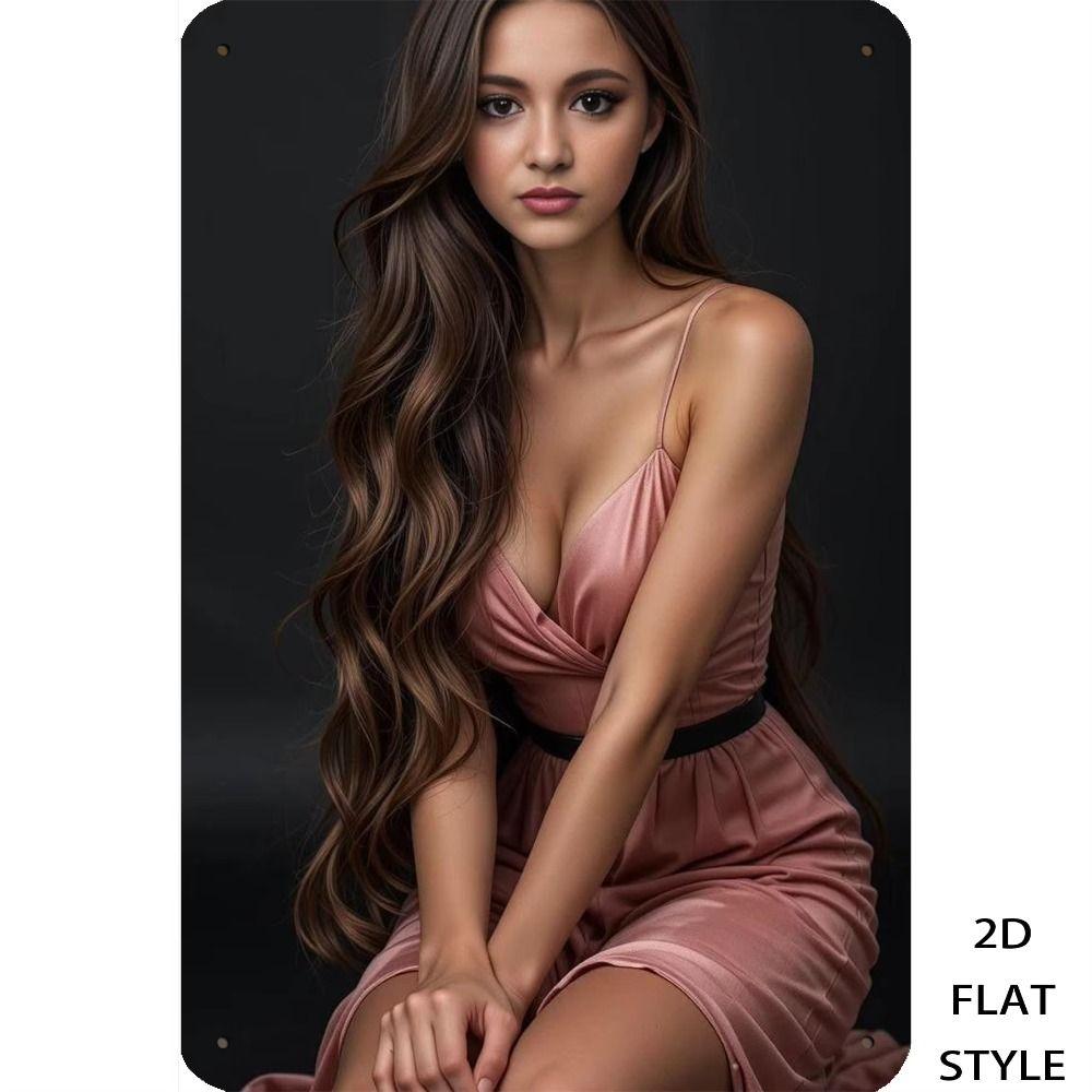 Metal Sign Toilet Gold Dress Retro Wall Decor 20x30 Cm