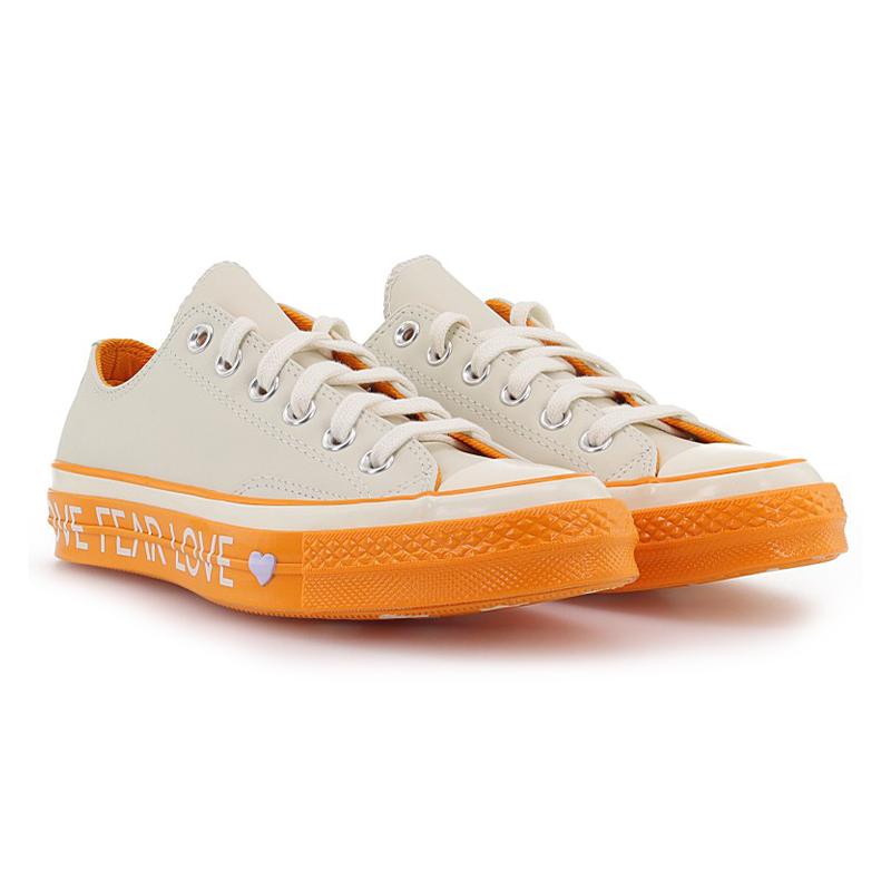 Converse Pantofi Sport Joasă Pânză Versatili Zilnici Ediție Limitată Ziua Îndrăgostiților anii 1970 Femei Alb Portocaliu