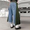 High Waist Denim Pleated Long Wide Leg Jeans Loose Women Trousers Fashion Tide Spring Autumn Plus Size