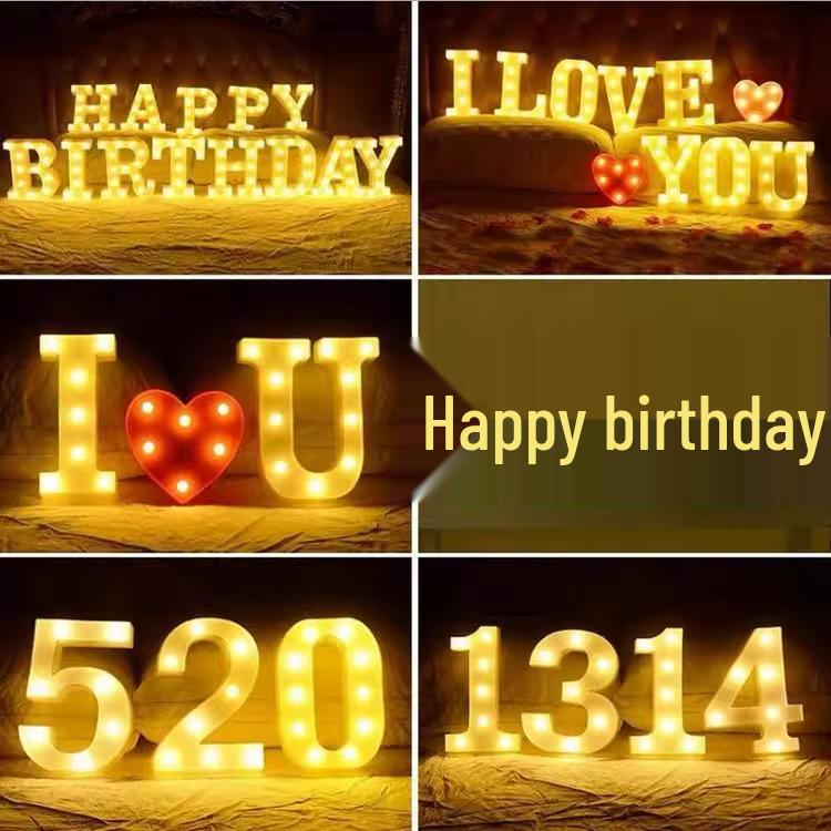 Happy Birthday Light-Up Letter Sign: Surprise Party Decoration for Girls