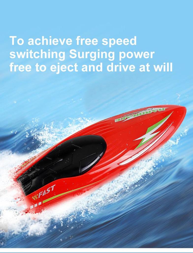2.4G Remote Control Mini Stunt Speedboat with High-Brightness Lights - Children's Water Toy
