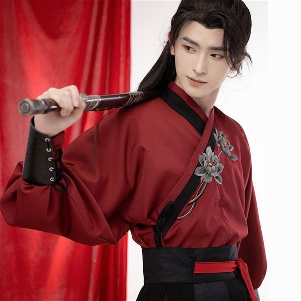 Chinese Style Adult Hanfu For Couples With Handsome Embroidery Hero Set
