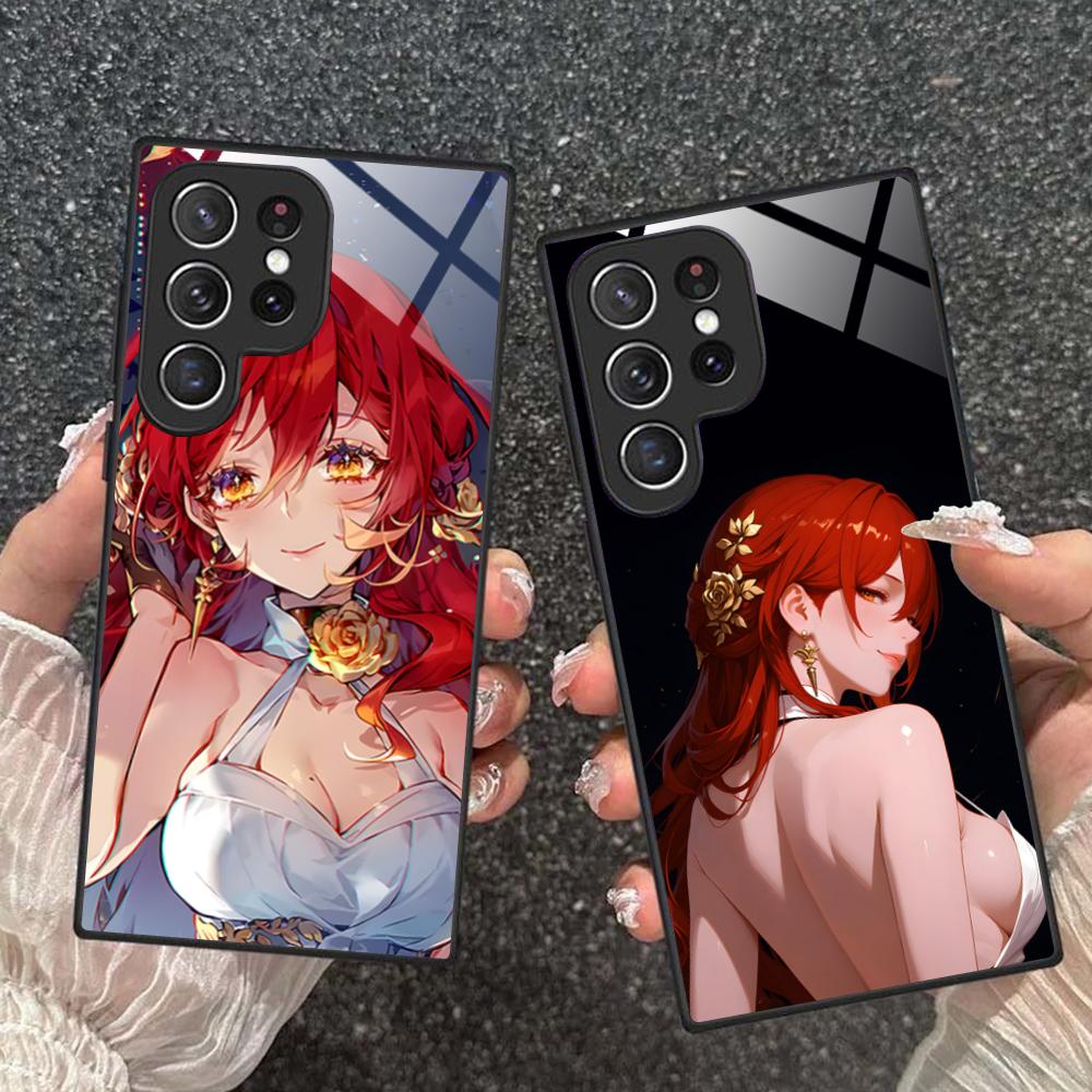 HSR Himeko Glass Mobile Phone Case for Samsung Galaxy S26 S25 S24 S23 S22 S21 S20 Note20 Plus FE Ultra Colorful Cover