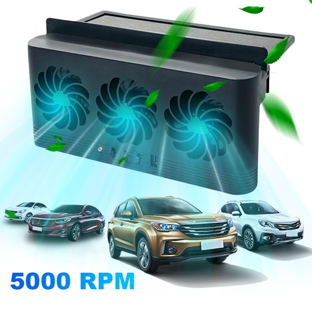Solar Car Exhaust Fan with 3 Air Outlets Car Radiator Cooling Fan Car Window Air Vent Fan USB Power Auto Ventilation Fan for Car