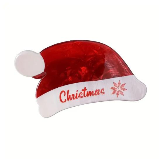 Christmas Hat Hair Claw Scalp Protection Shark Hair Clip Shower Back Head Hair Claw Versatile Hair Accessories