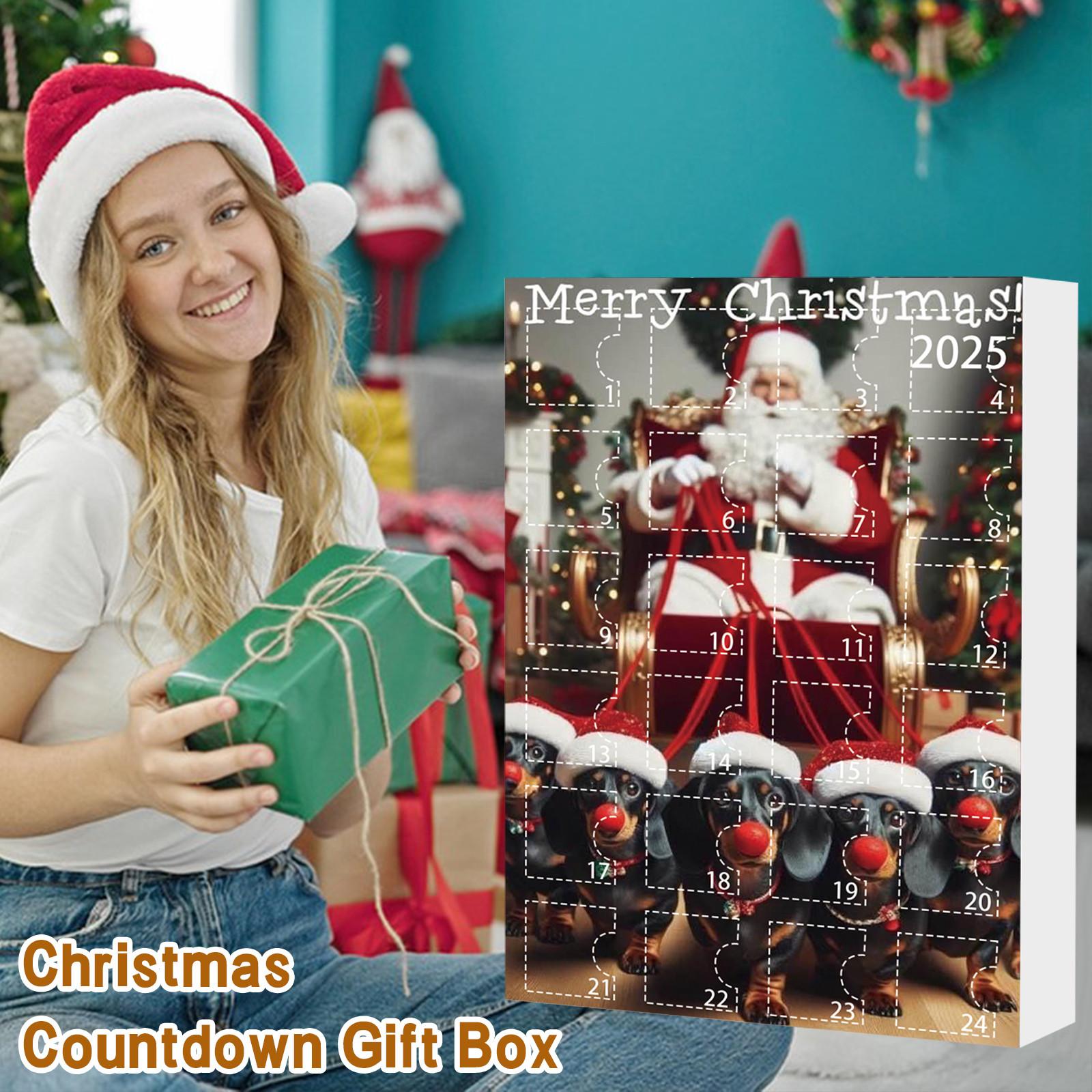 

Рождественский адвент-календарь на 24 дня, Календарь обратного отсчета, Плоская акриловая подвеска-шарм в виде собаки 2D, Подвеска для обратного отсчета, Симпатичный шарм для рождественской елки One Size