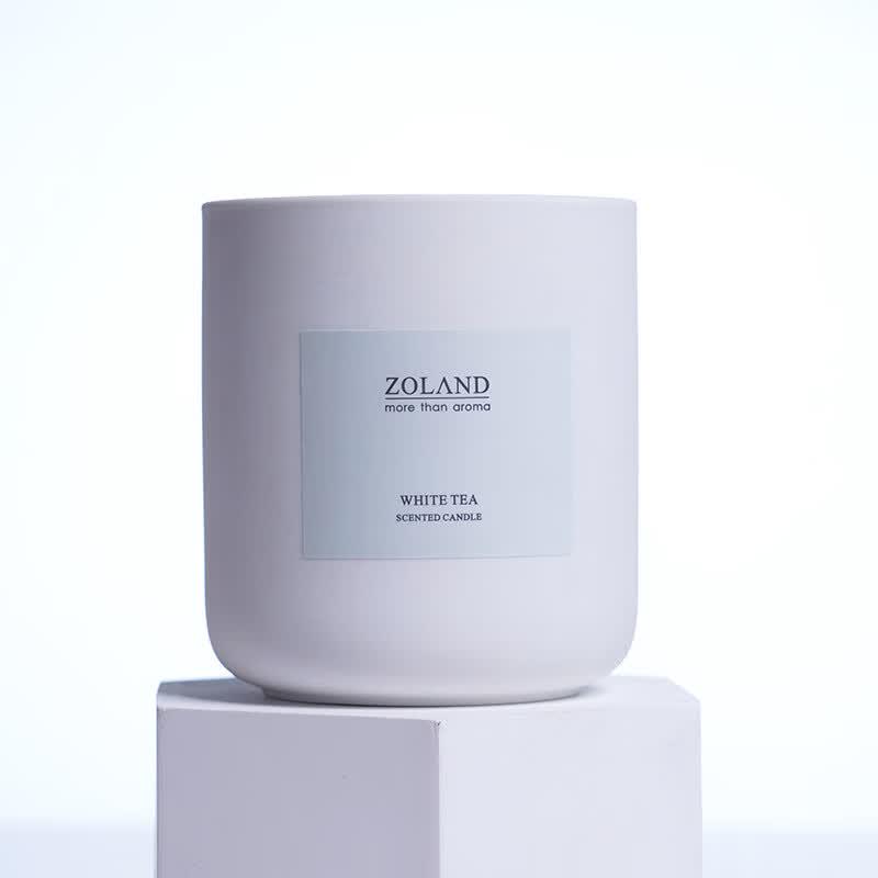 Zoland Matte Ceramic White Tea Scented Soy Wax Candle