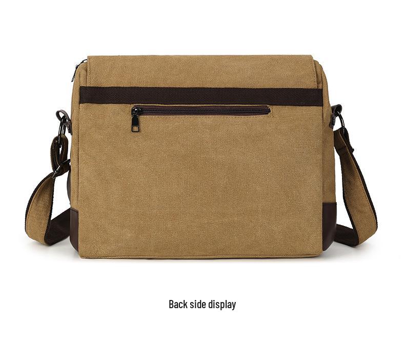 Men's Large Canvas Crossbody Bag - Casual and Wear-Resistant Shoulder Bag for Students and Commuters