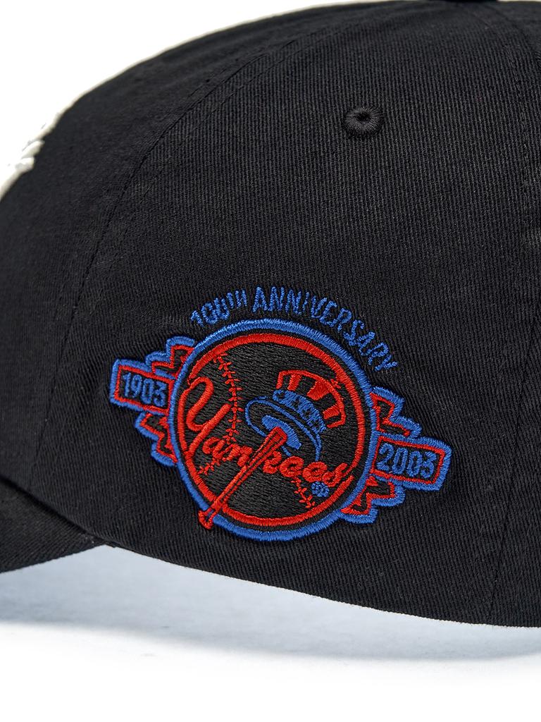 Emelbi Cooperstown Patch Unstructured Ball Cap Ny (Black)