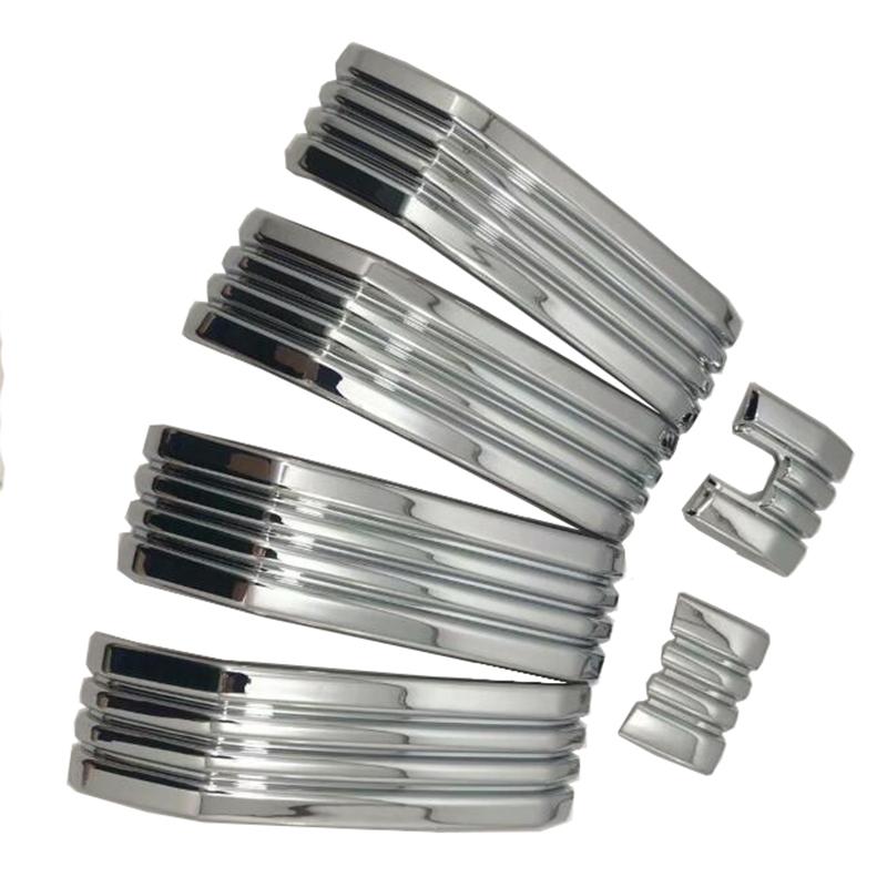 ABS Chrome 6pcs Front Grille Grill Shinny Decoration Trims For Toyota Land Cruiser Prado 2018  FJ150 Accessories