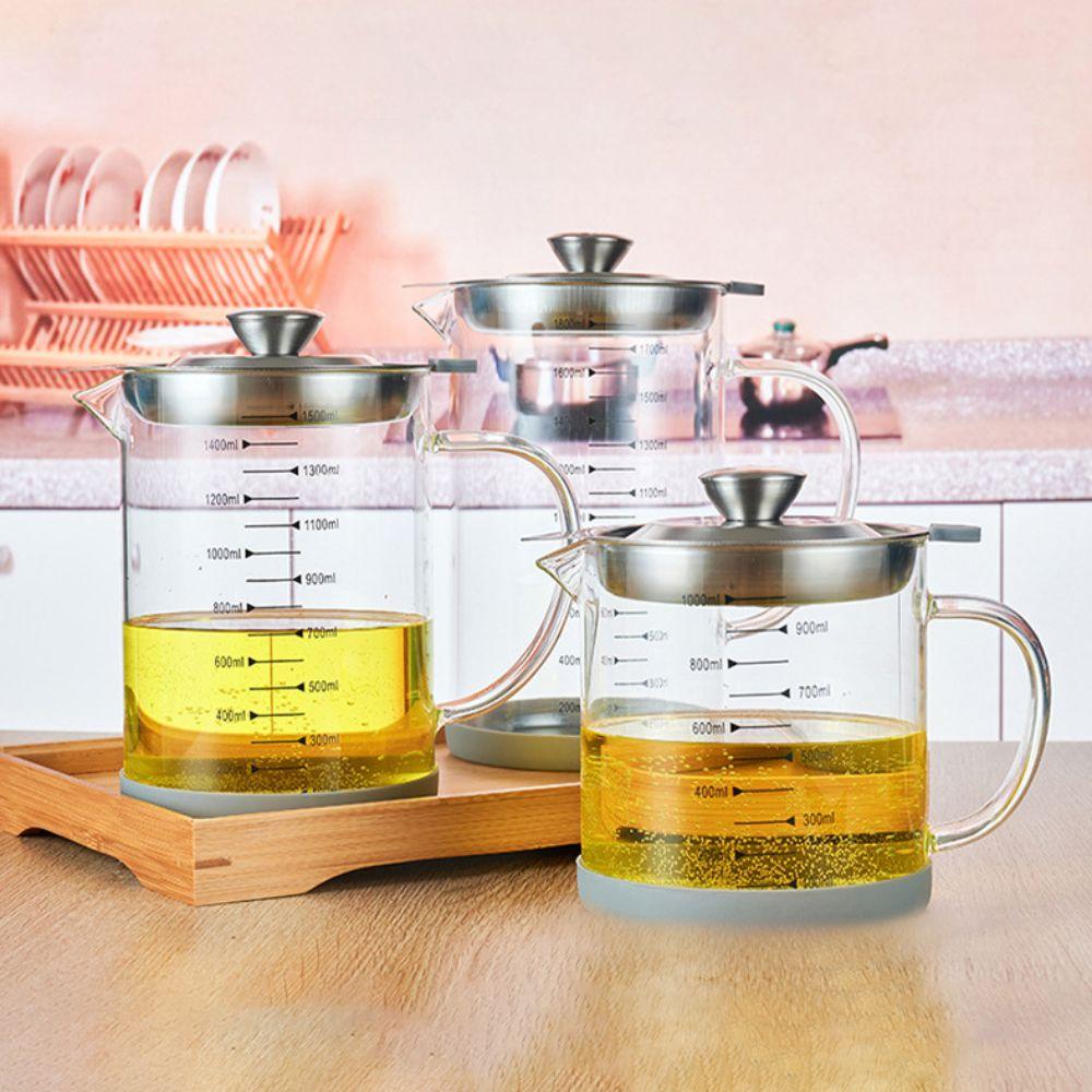 with Scale Oil Filter Container Fine Mesh Oil Filtration Can Kitchen Use