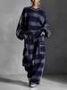2025 European & American Women's Plaid Ruffled Pantsuit – Distressed Street Style