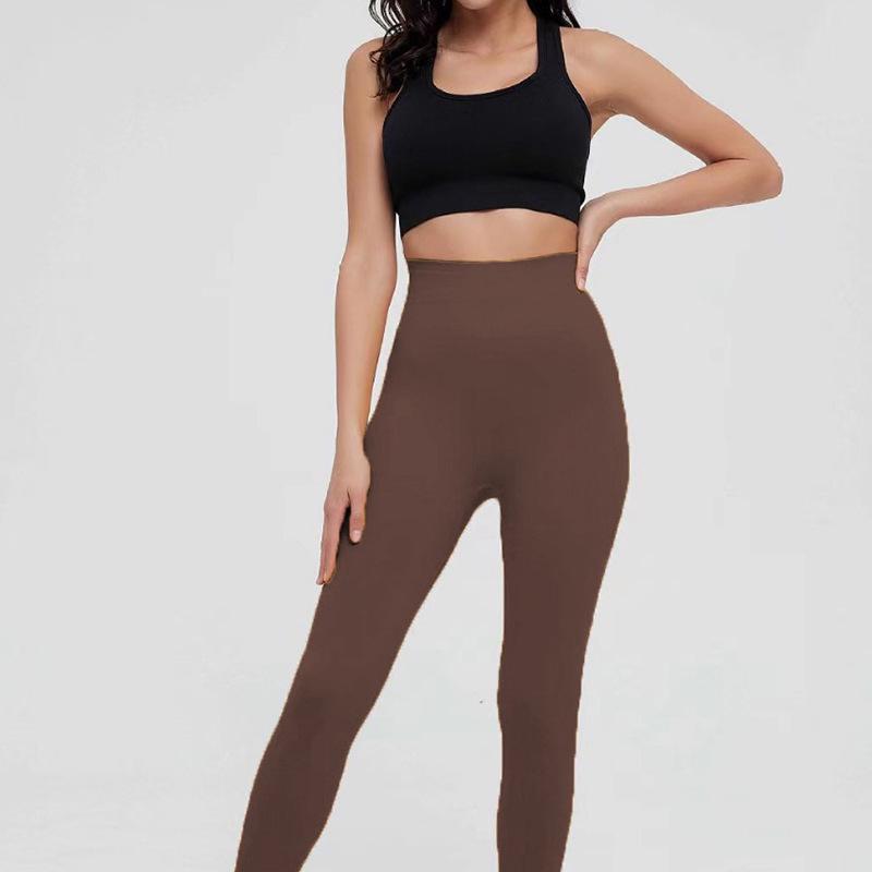 

Бесшовные штаны для йоги Alpha с высокой талией и утягивающим эффектом - персиковый Large