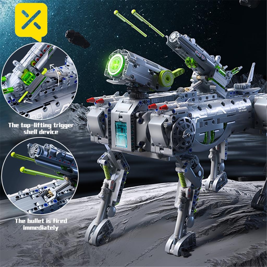 Mechanical Robot Dog Building Block Set with Rotating Flexible Tail Suitable for Children and Adults Christmas Gift