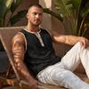 Vintage Men's Linen Tank Top Summer Beach Sleeveless Henley Shirts Hippie Boho Solid Vest Casual Loose Breathable Tops Male Clothes 2026