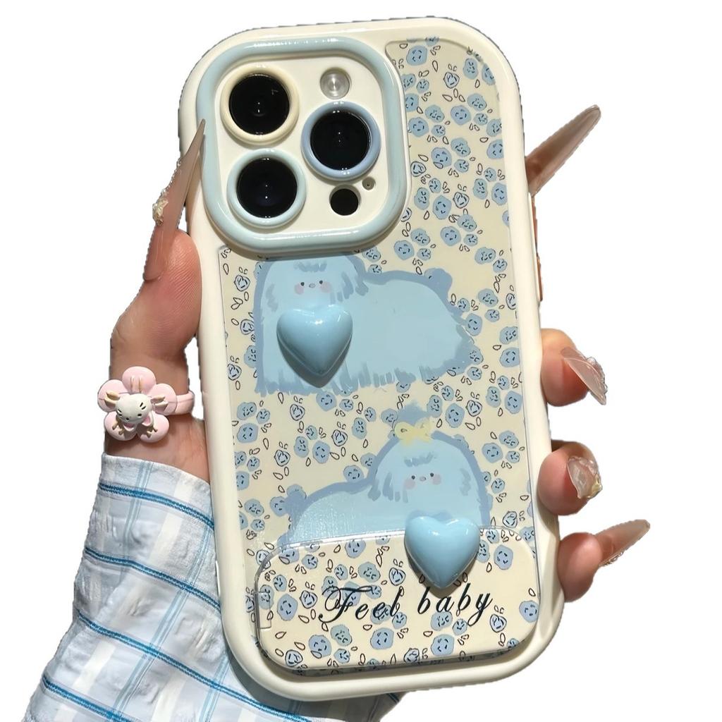 Blue Floral Dog is suitable for VIVOX300PRO/S30 phone cases, Redmi Note14 Pro/K70 phone cases