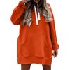 Women's Solid Colour Fashion Comfortable Hooded Mid-Length Long Sleeve Sweatshirt