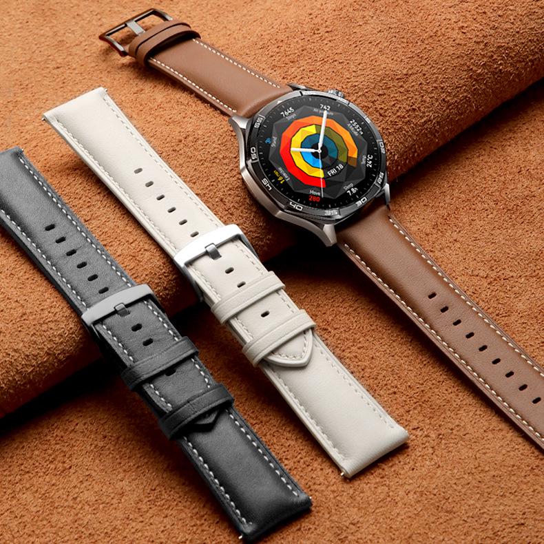 Premium Genuine Leather Watch Strap for Huawei GT7/GT5, 46MM Dial