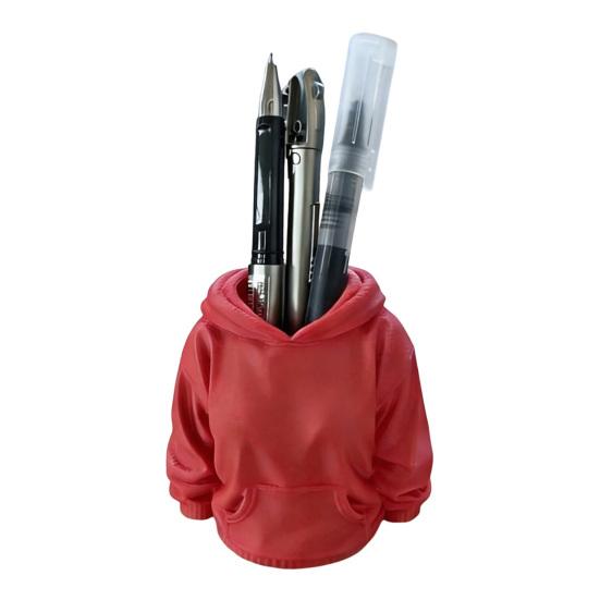 3D Printed Hoodie Pen Holder, Makeup Brush Organizer for Desk, Creative Sweatshirt Shape Pencil Storage Container, School Office Supplies
