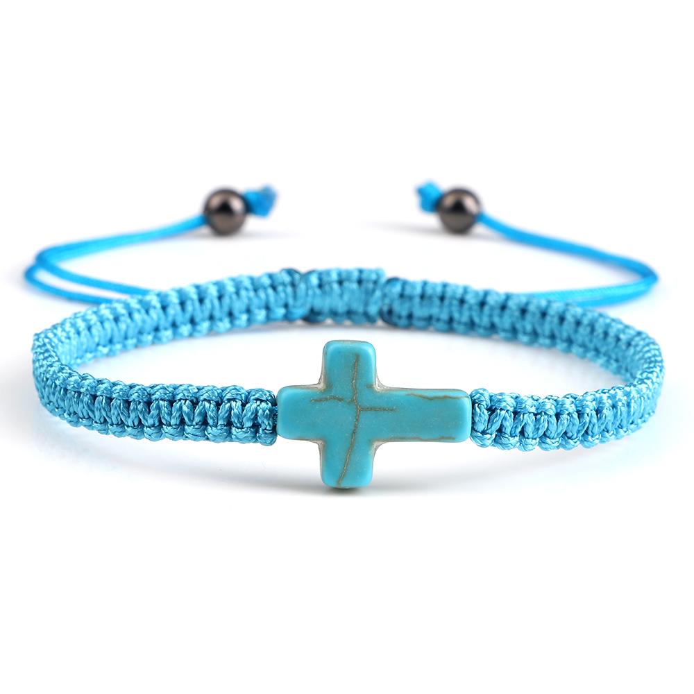 Neues Gebetskreuz Geflochtenes Armband Damen Herren Roter Nylonfaden Partnerarmbänder Verstellbar Yoga Heilung Armreif Kette Schmuck Geschenk