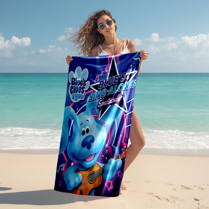 1pc Pistas da Blue Blue’s Clues3 Beach Towel, Comfortable and Thick, and Swimming/Bath/Picnic/Camping Towel, Suitable for Seaside Beaches