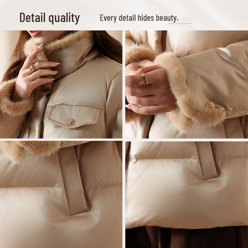 JIANHU Women's White Duck Down Winter Jacket