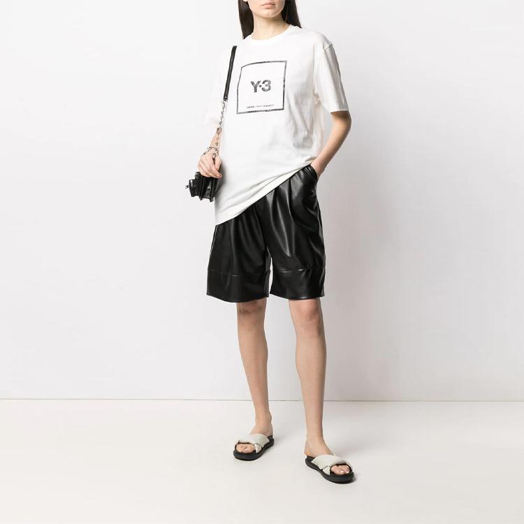 Y-3 Square Graphic Tee White Unisex Tops GV6061