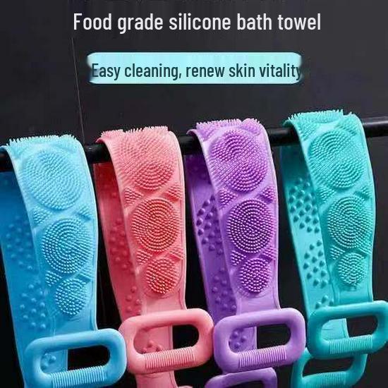 Silicone Double-Sided Long-Handled Bath Towel & Massage Scrubber