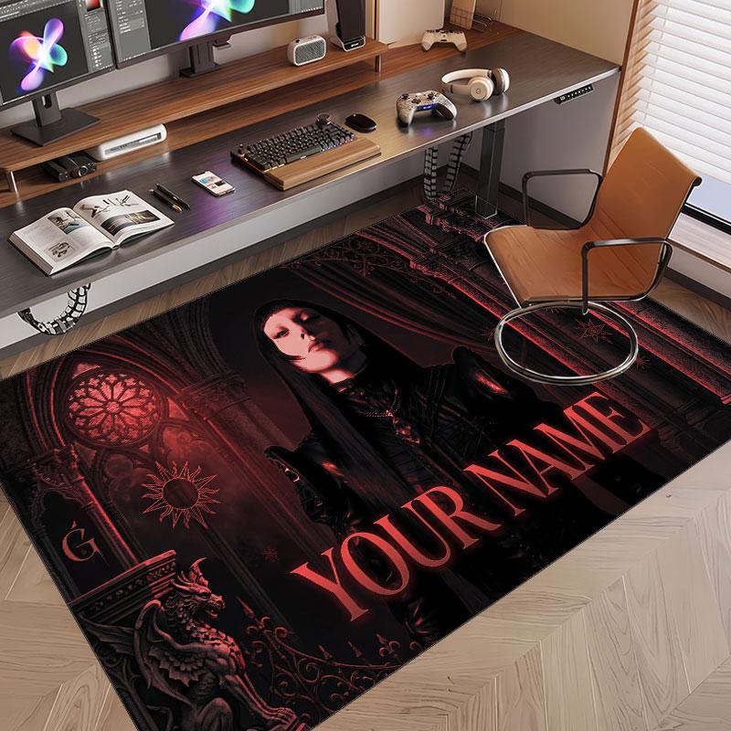 Custom Name Crystal Velvet Rug,Lady Gaga Comfortable Anti Slip Floor Mat For Room Decoration