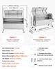 Grill Rotisserie, 38W Grill BBQ Zewnętrzny Rożen do Wieprzowiny i Jagnięciny, Węglowy Rożen o Pojemności 60 kg, Kółka i 4 Poziomy Wysokości, Stal Nierdzewna