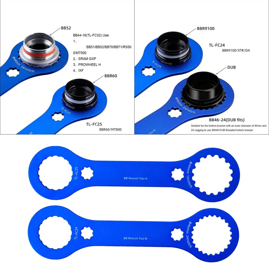 Multifunctional Bicycle Removal and Installation Tool 2pcs Dub BB Bottom Wrench Integrated Set Tool for BB51 BB52