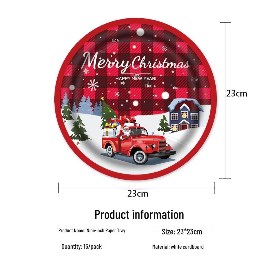 Christmas Disposable Party Set: Cutlery, Plates, Tablecloth, Napkins, and Decorations