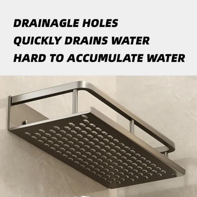 Duschablage Organizer Selbstklebend Badezimmerregal Ohne Bohren Wandmontiertes Aufbewahrungsregal für Badezimmer Wohnzimmer Küche