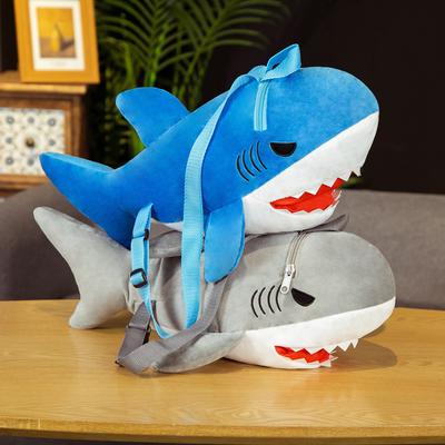Cartoon Tiger Head Shark Backpack Plush Toy Doll Big Shark Doll Children'S Backpack Crossbody Bag Ragdoll