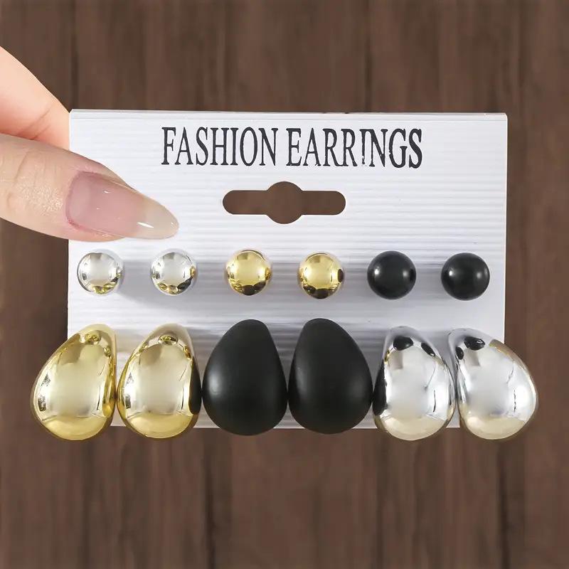 Hot-selling ring water drop shape earrings, stud earrings, creative versatile style earrings, classic earrings set.