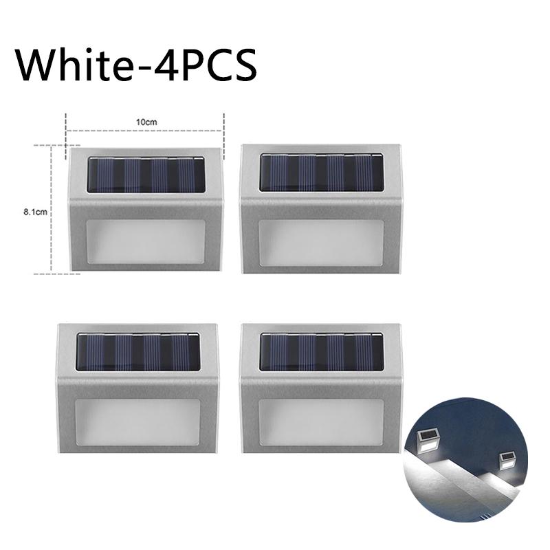 10PCS Solar Step Lights Solar Fence Lights Outdoor 3LED Stainless Steel Wall Lamps Deck Lights For Stair Fence Step Walkway Pati